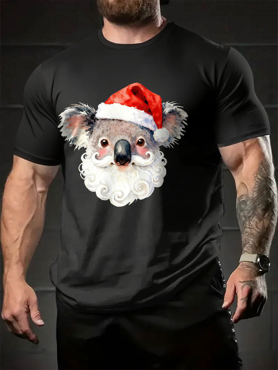 Men's AU Koala Christmas Art Printed T-shirt