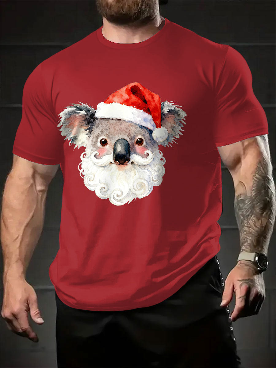 Men's AU Koala Christmas Art Printed T-shirt