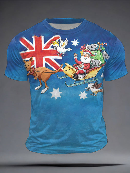 Men's AU Koala Christmas Art Printed T-shirt