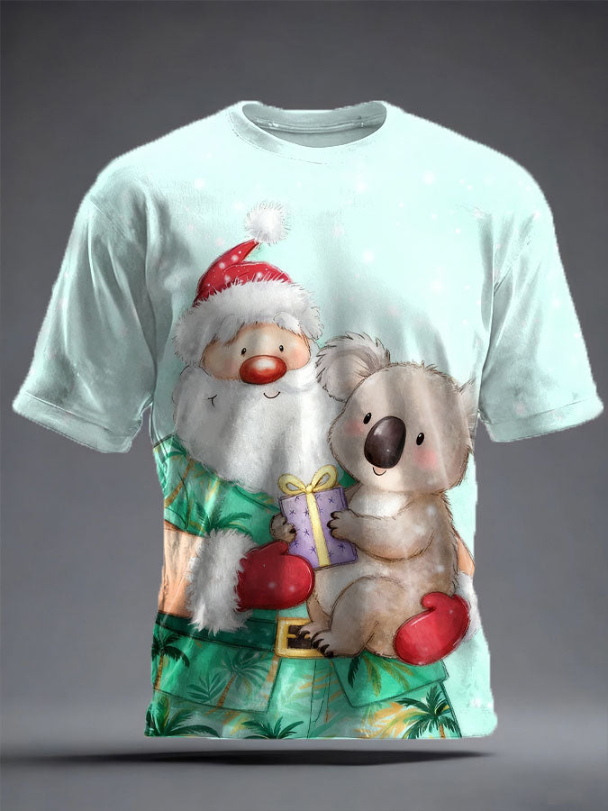 Unisex AU Koala Christmas Art Printed T-shirt