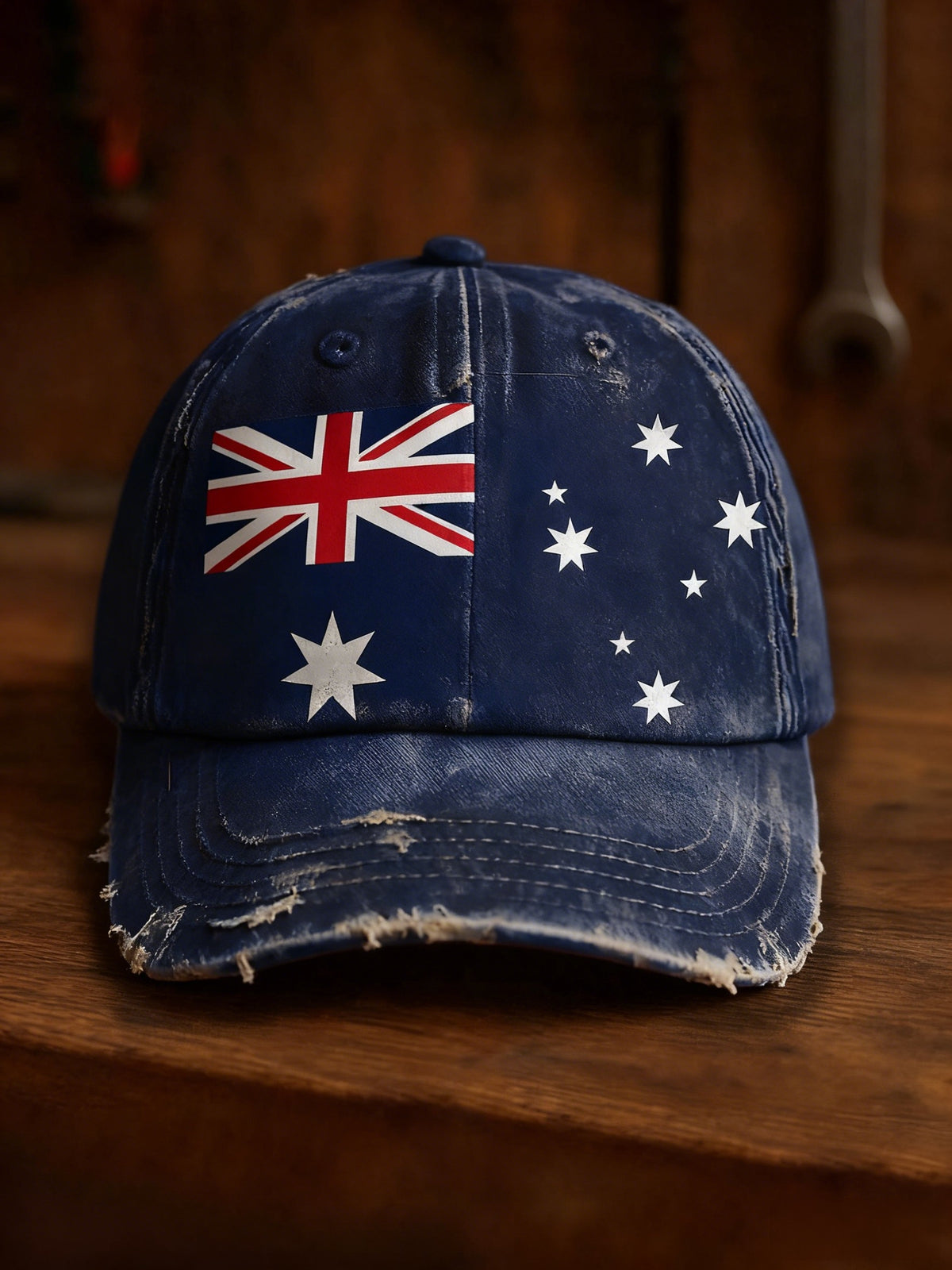 Vintage Australian Flag Badge Printed Casual Washed Vintage Cap