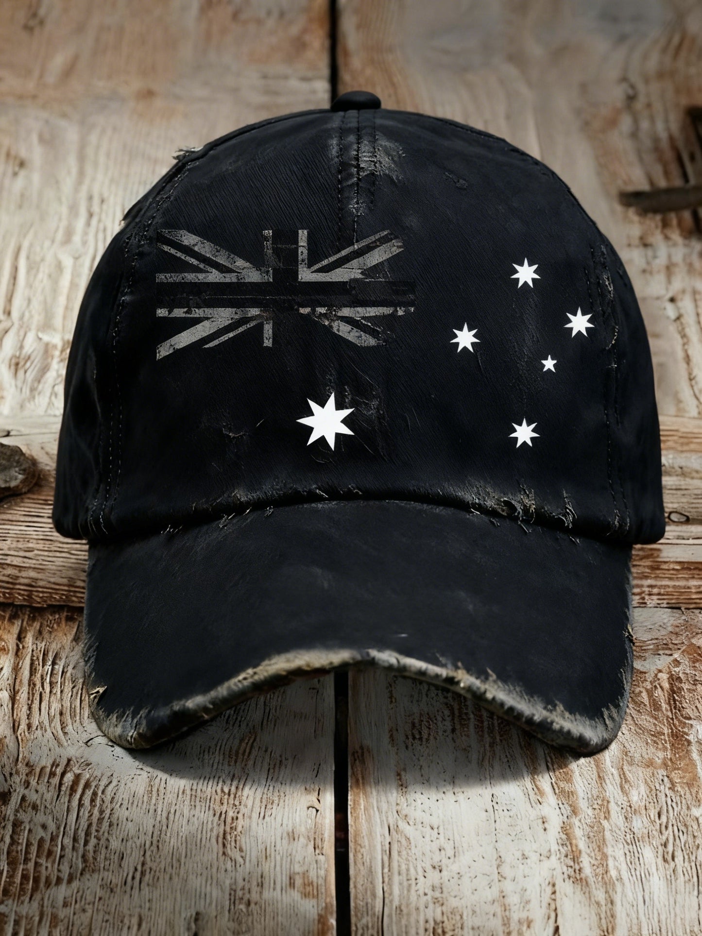 Vintage Australian Flag Badge Printed Casual Washed Vintage Cap