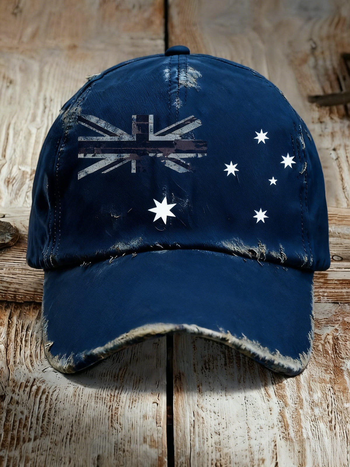 Vintage Australian Flag Badge Printed Casual Washed Vintage Cap