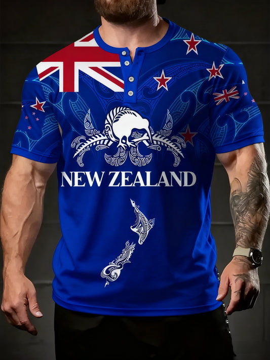 Retro New Zealand Maori Badge Casual Short-Sleeve T-Shirt