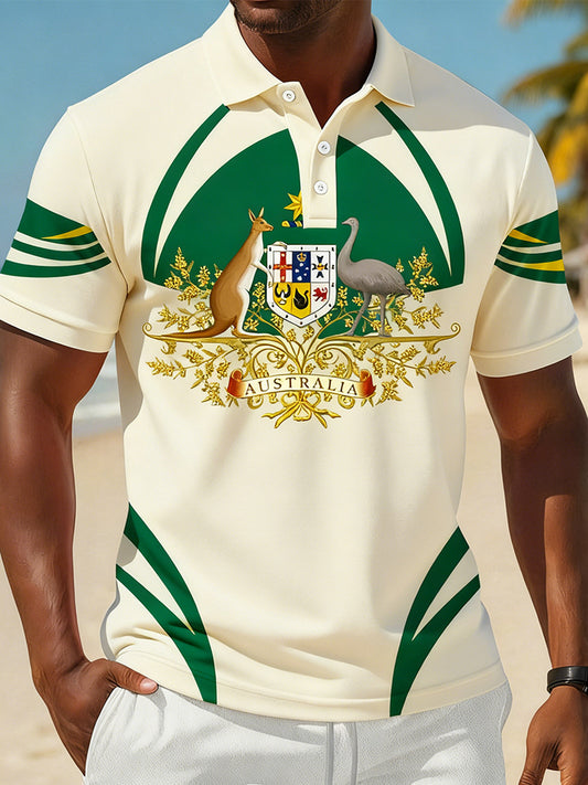 Men's Vintage Australian Holiday Smart Casual Polo Shirt