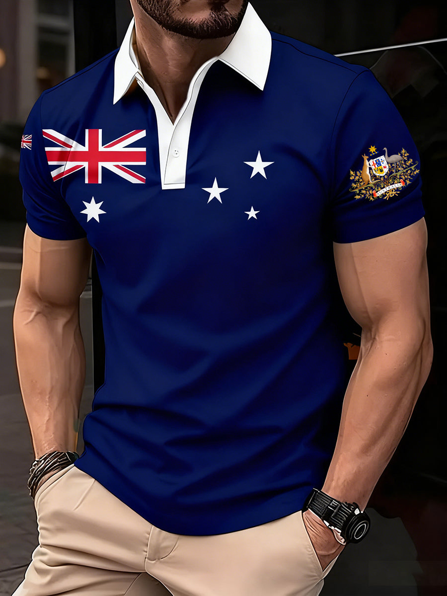 Men's Vintage Australian Holiday Smart Casual Polo Shirt