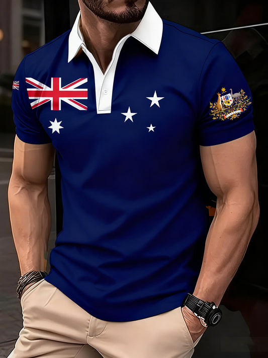 Men's Vintage Australian Holiday Smart Casual Polo Shirt