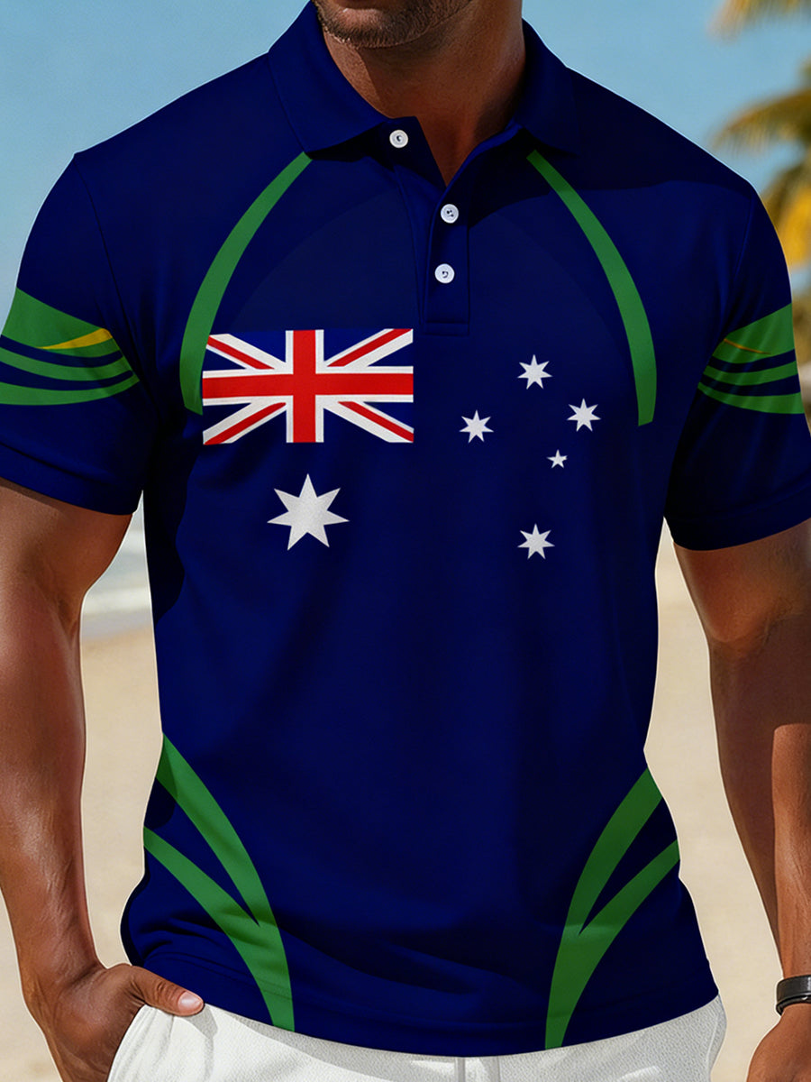 Men's Vintage Australian Holiday Smart Casual Polo Shirt