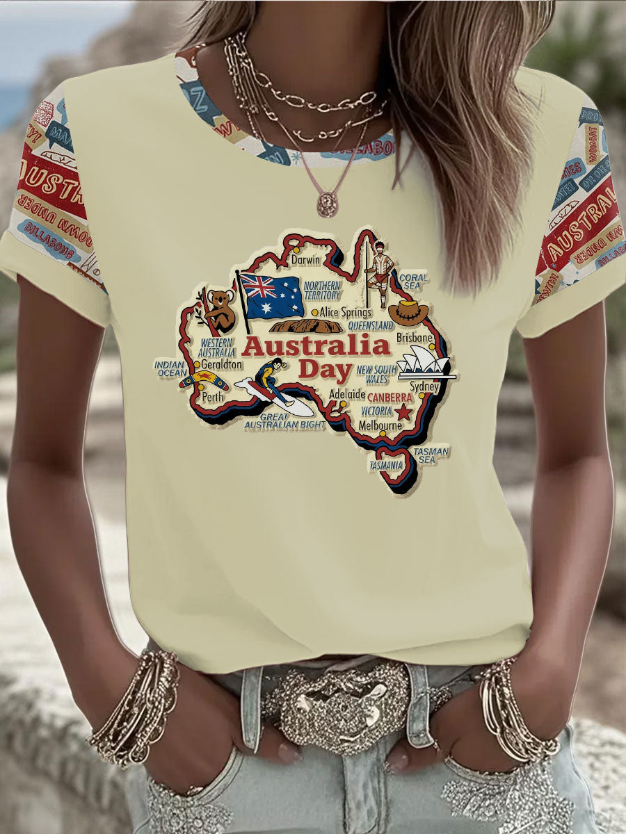 Women's Australia Day short-sleeved T-shirt