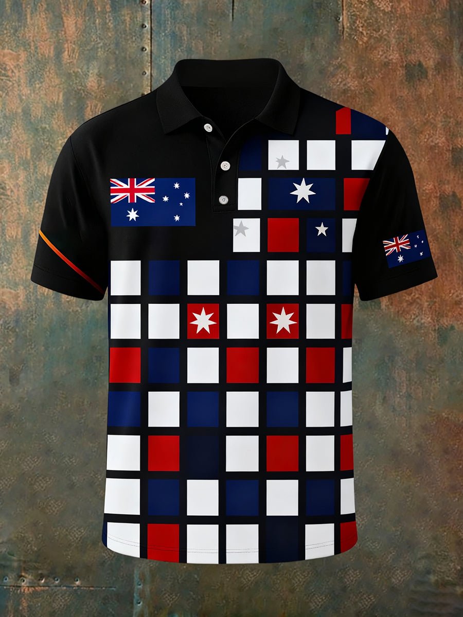 Men's Vintage Australian Holiday Smart Casual Polo Shirt