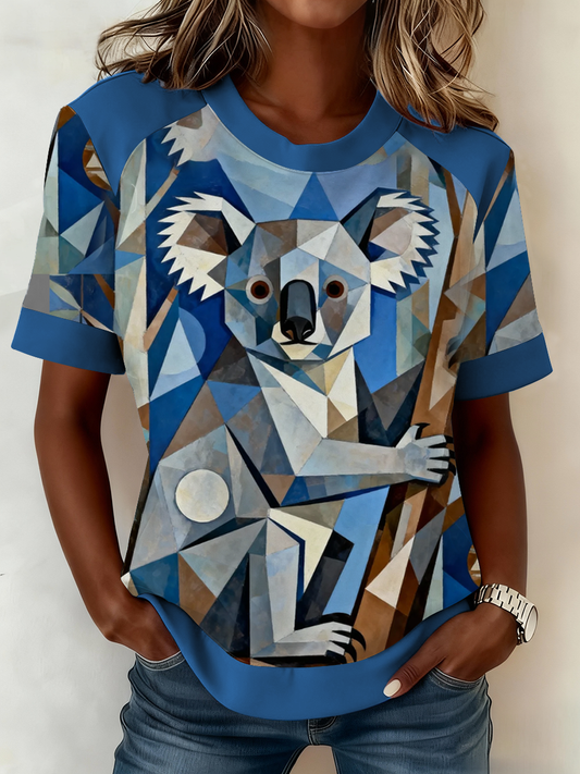 Women's AU Christmas Koala Art Printed T-shirt