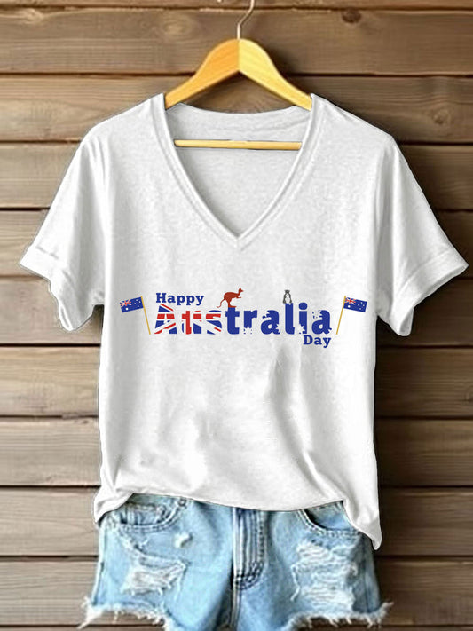 Women's Australia Day Iron On Short Sleeve T-Shirt