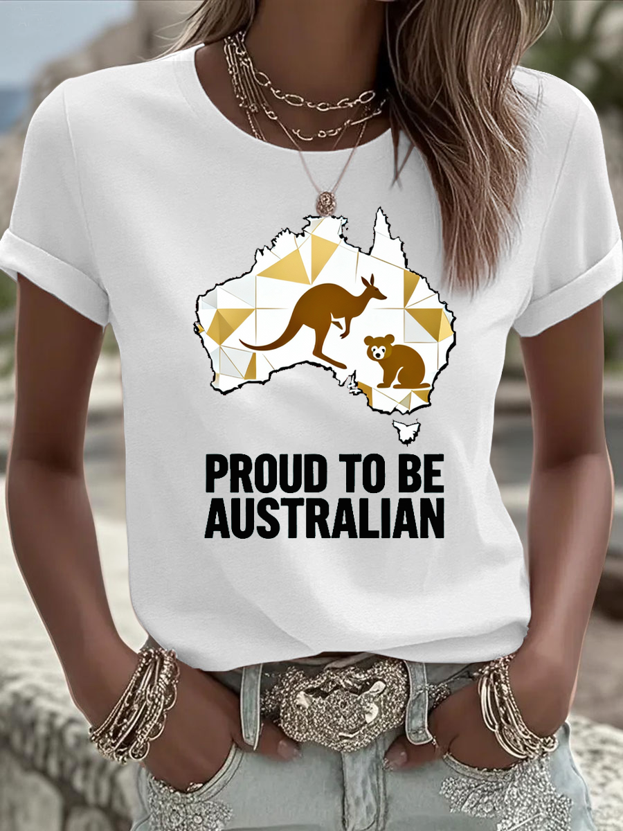 Women's Australia Day Iron On Short Sleeve T-Shirt