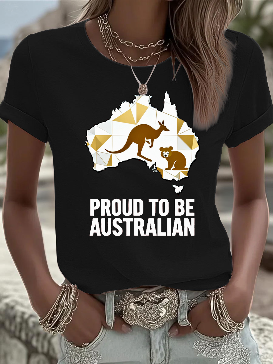 Women's Australia Day Iron On Short Sleeve T-Shirt