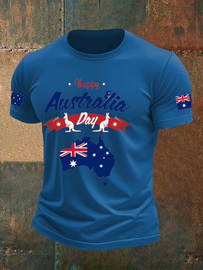 Men's Australia Day imitation cotton short-sleeved T-shirt
