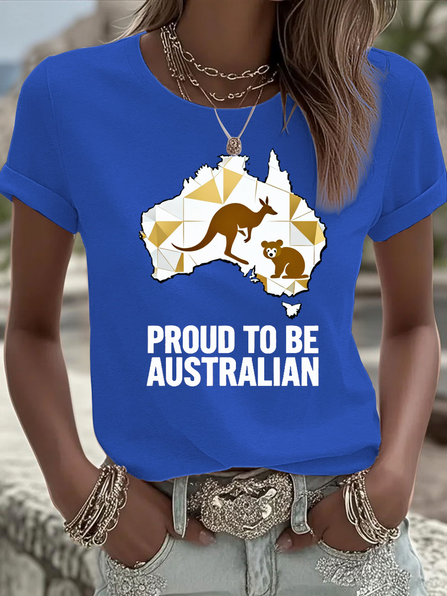 Women's Australia Day Iron On Short Sleeve T-Shirt