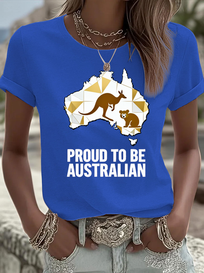 Women's Australia Day Iron On Short Sleeve T-Shirt