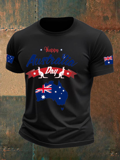 Men's Australia Day imitation cotton short-sleeved T-shirt