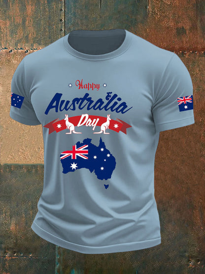 Men's Australia Day imitation cotton short-sleeved T-shirt