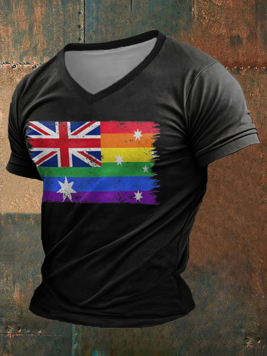 Men's AU LBGT Pride Printed T-shirt