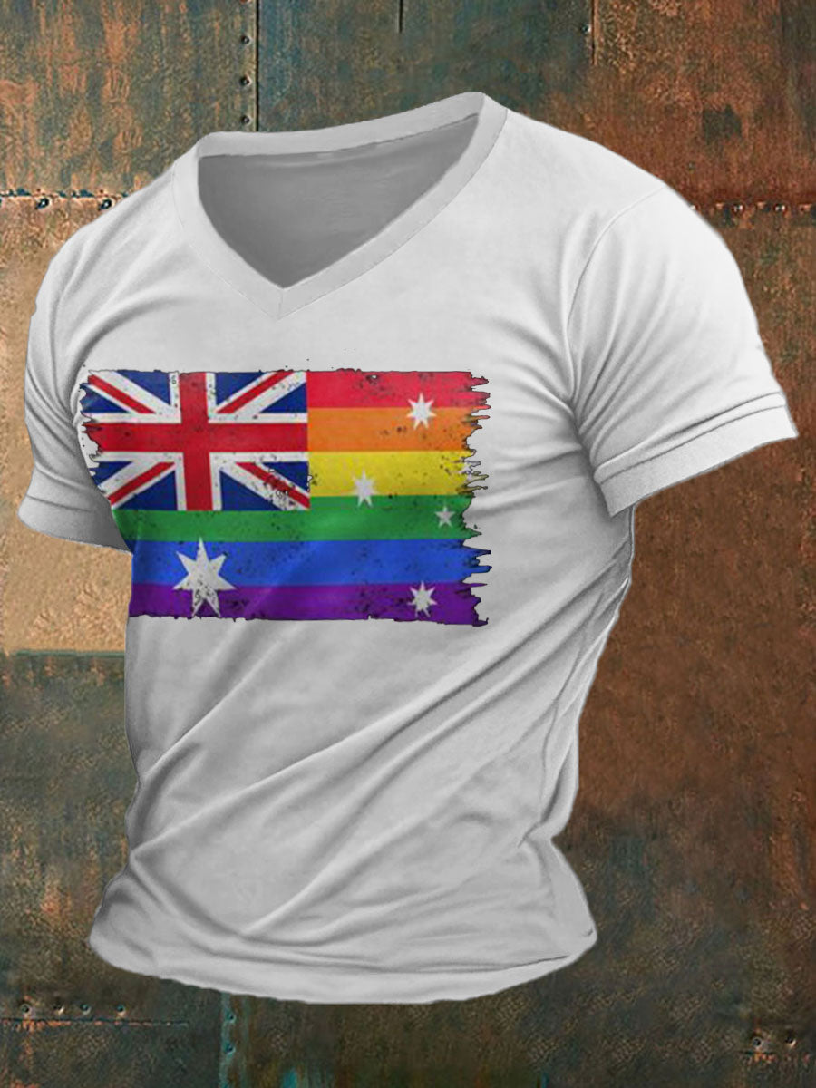 Men's AU LBGT Pride Printed T-shirt