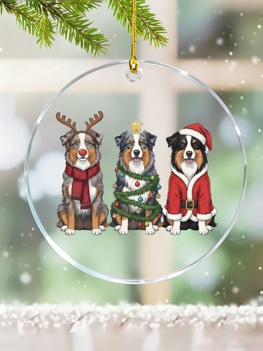 AU Australia Day Dog Christmas Printed Decoration