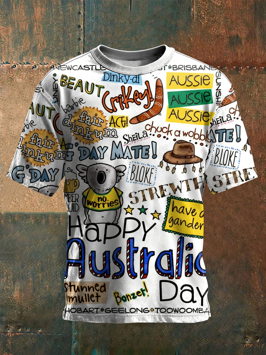 Men's Happy Australia Day short sleeves t-shirt