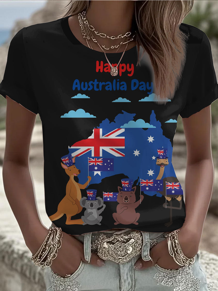 Women's Happy Australia Day short-sleeved T-shirt