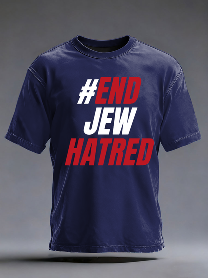 Men's Oppose antisemitism imitation cotton short-sleeved T-shirt