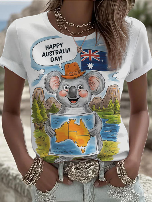 Women's Happy Australia Day short-sleeved T-shirt
