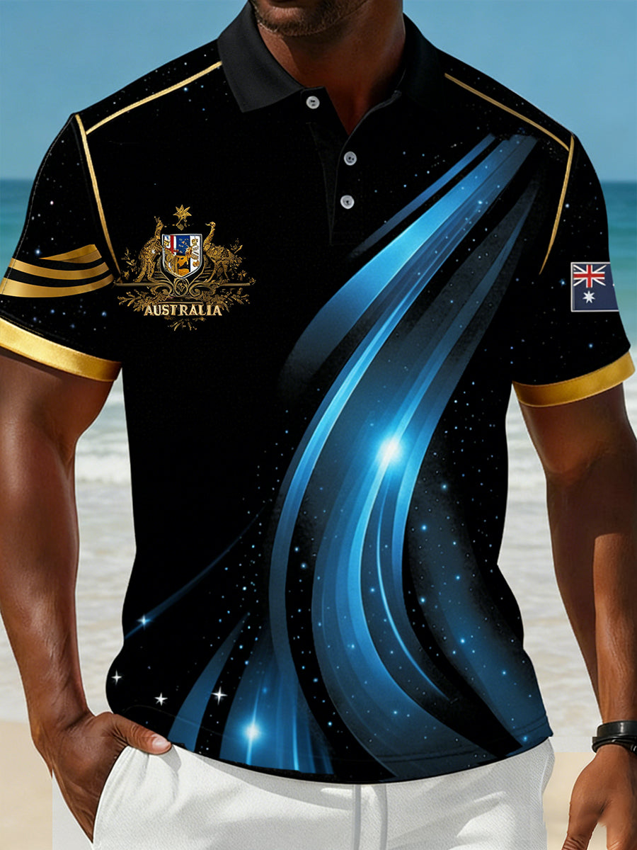 Men's Vintage Australian Holiday Smart Casual Polo Shirt