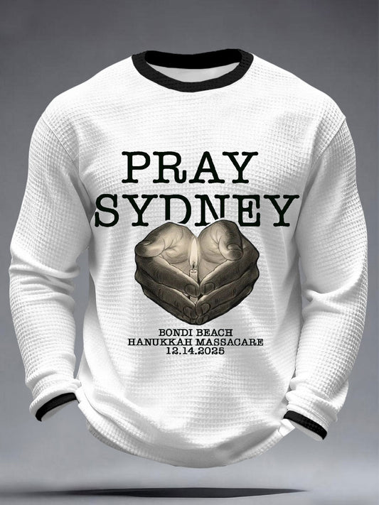 Men's Pray For Sydney Bondi Beach Waffle T-Shirts