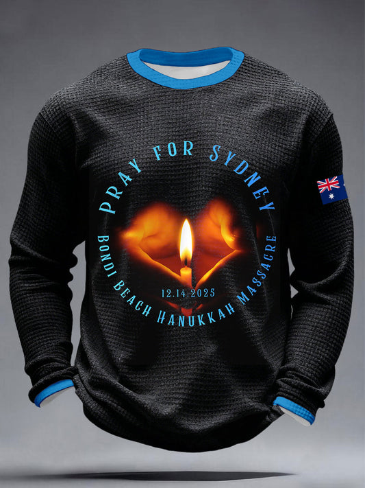 Men's Pray For Sydney Bondi Beach Waffle T-Shirts