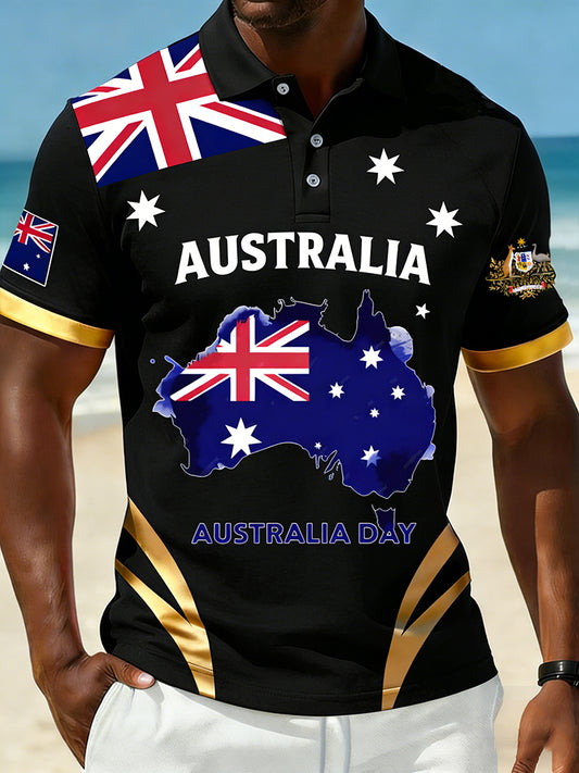 Men's Vintage Australian Holiday Smart Casual Polo Shirt