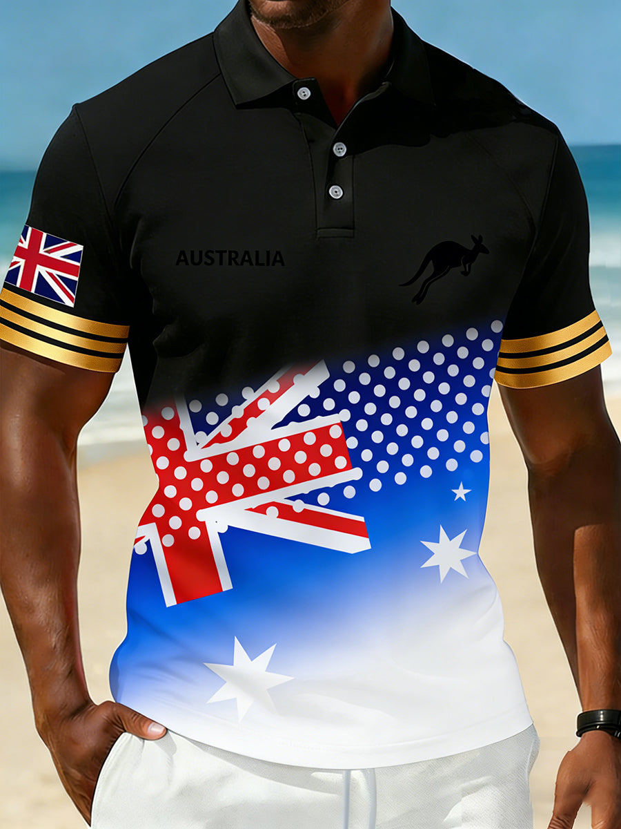Men's Vintage Australian Holiday Smart Casual Polo Shirt