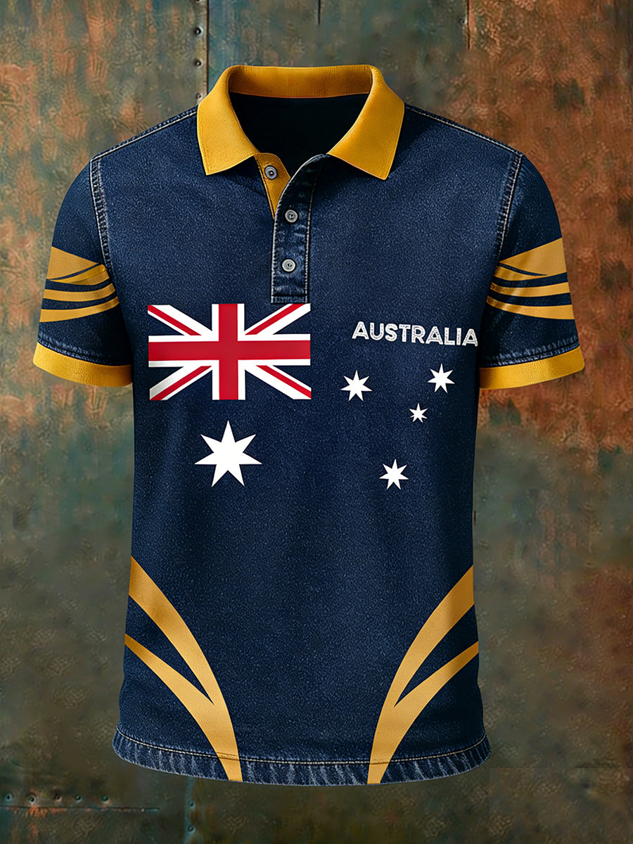 Men's Vintage Australian Holiday Smart Casual Polo Shirt