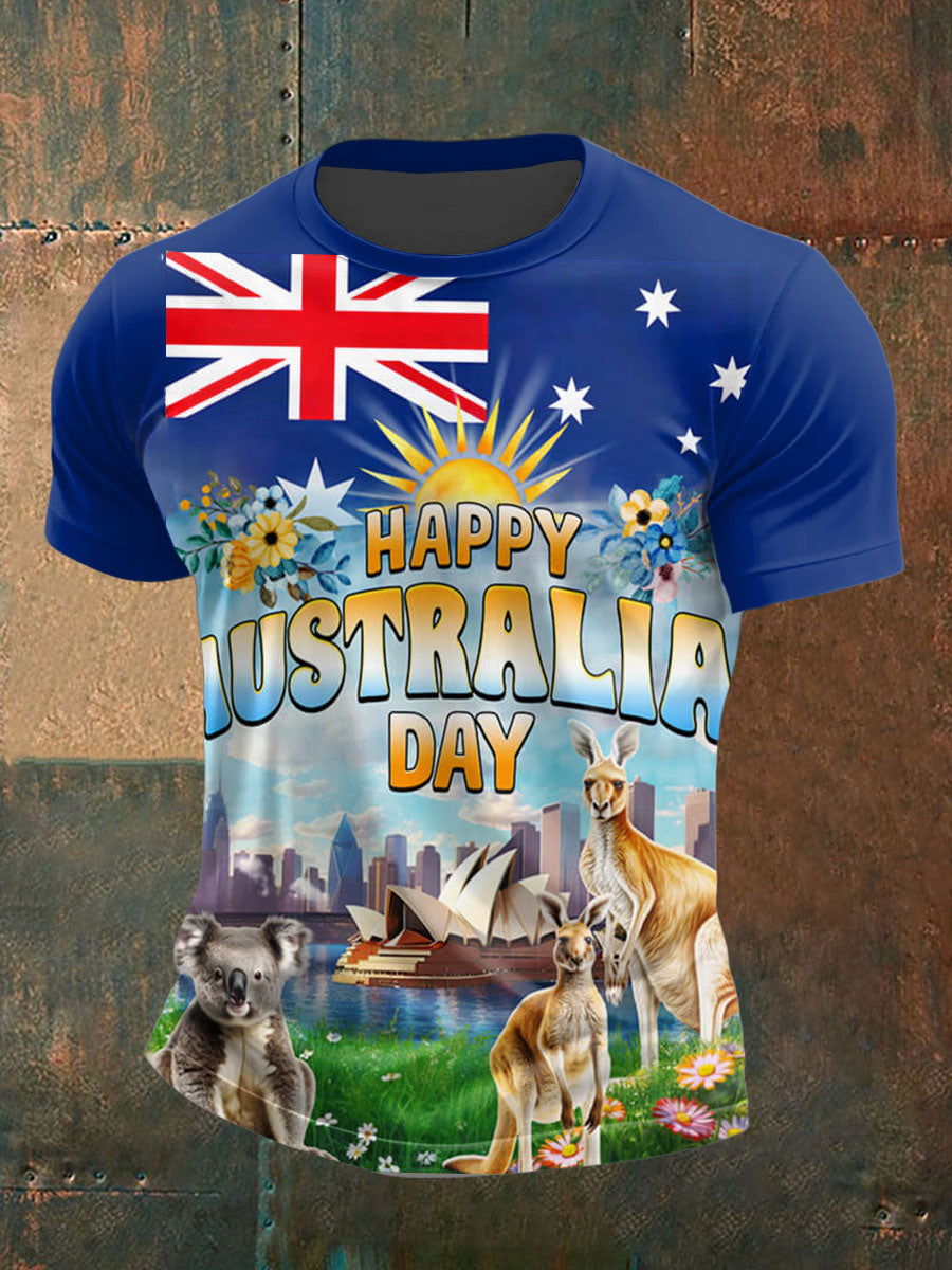 Men's Happy Australia Day short sleeves t-shirt