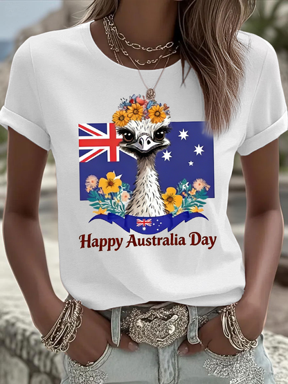 Women's Happy Australia Day Iron On Short Sleeve T-Shirt