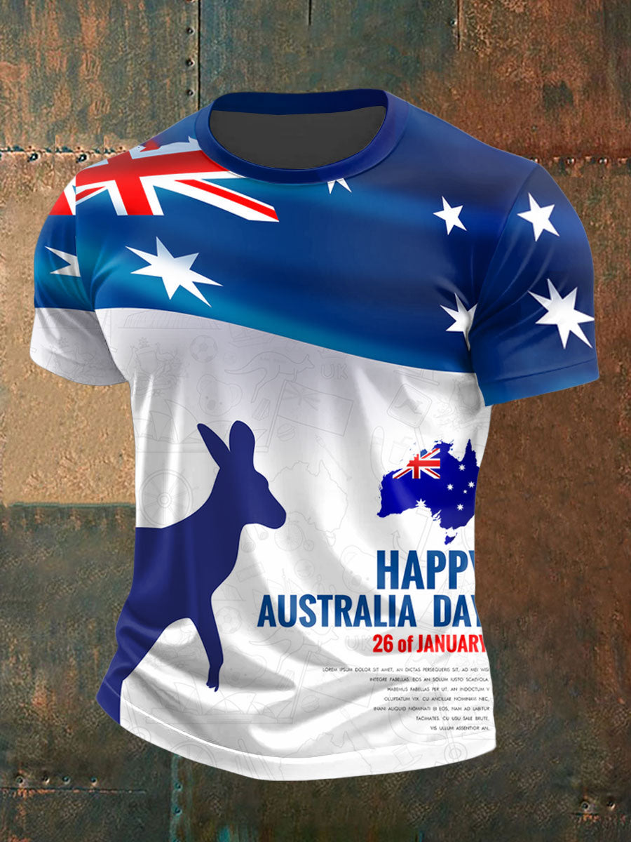 Men's Happy Australia Day short sleeves t-shirt