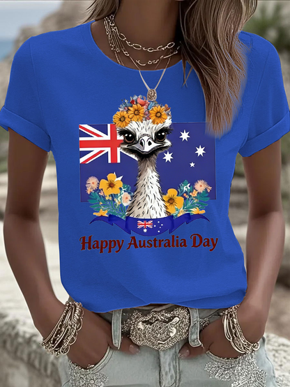 Women's Happy Australia Day Iron On Short Sleeve T-Shirt