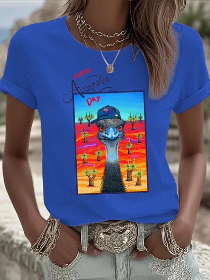 Women's Happy Australia Day Iron On Short Sleeve T-Shirt