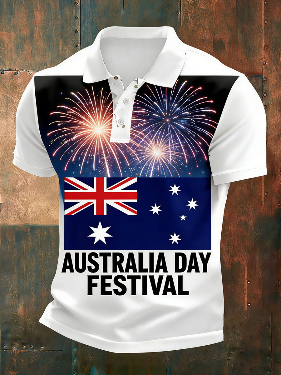 Men's Vintage Australian Holiday Smart Casual Polo Shirt