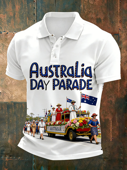 Men's Vintage Australian Holiday Smart Casual Polo Shirt