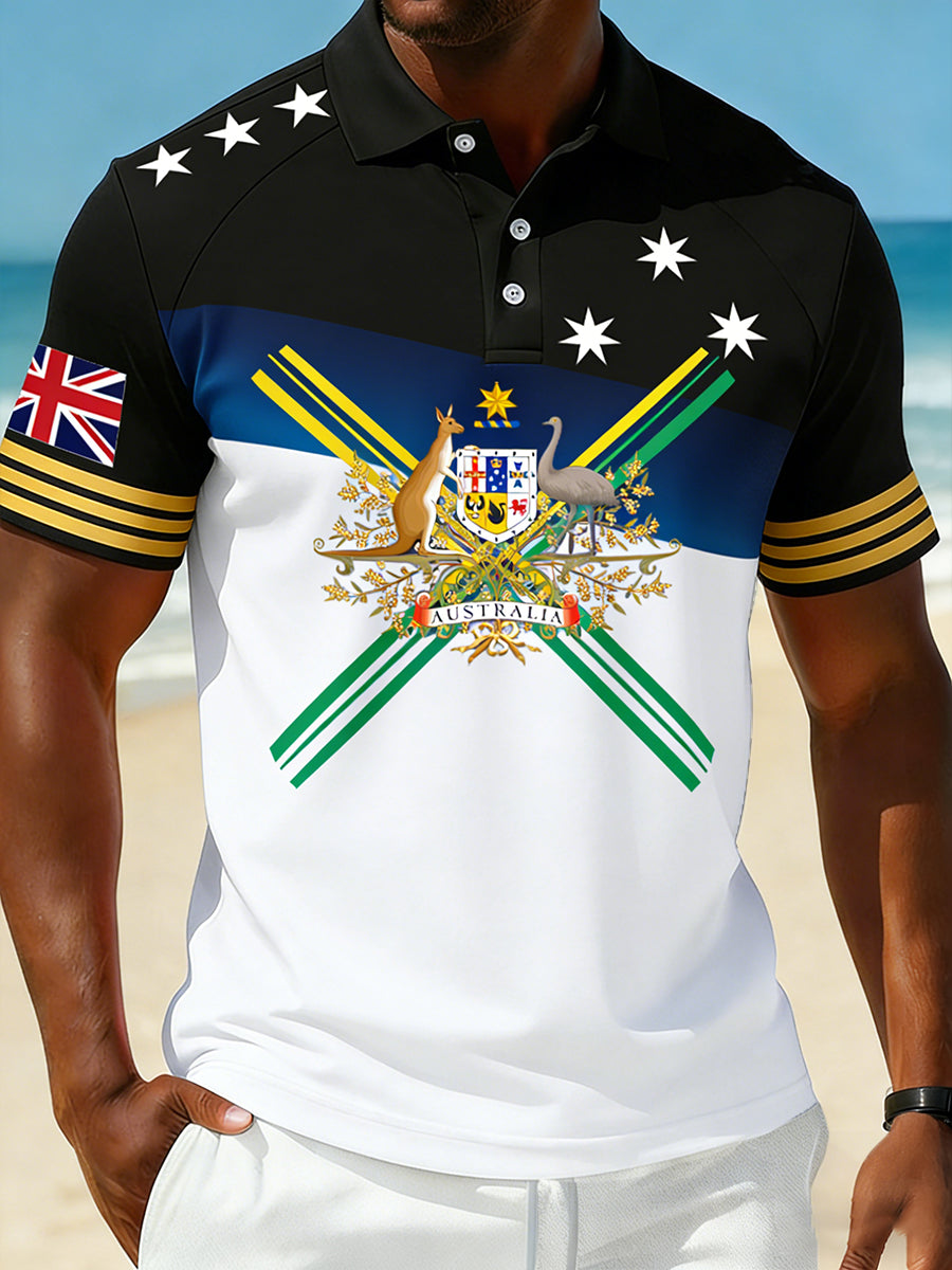 Men's Vintage Australian Holiday Smart Casual Polo Shirt