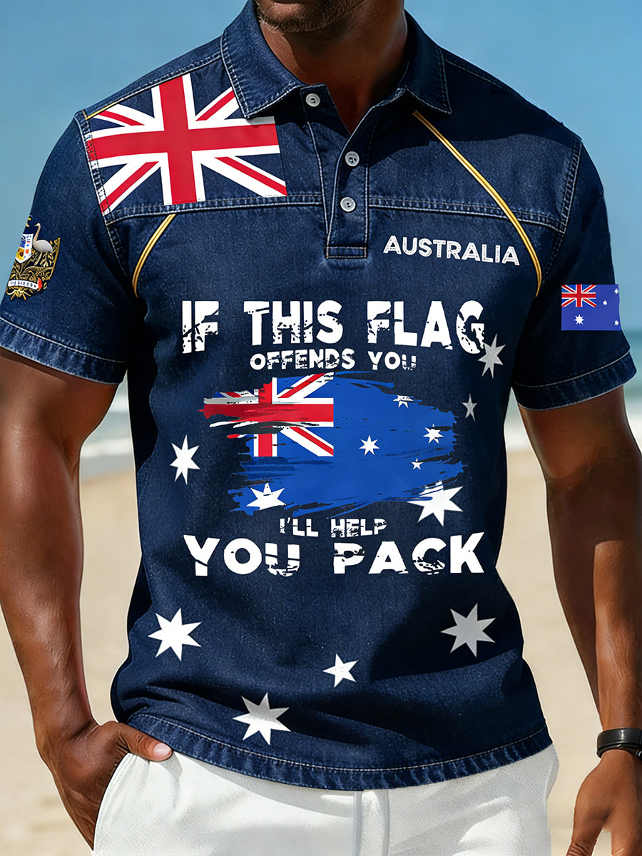 Men's Vintage Australian Holiday Smart Casual Polo Shirt
