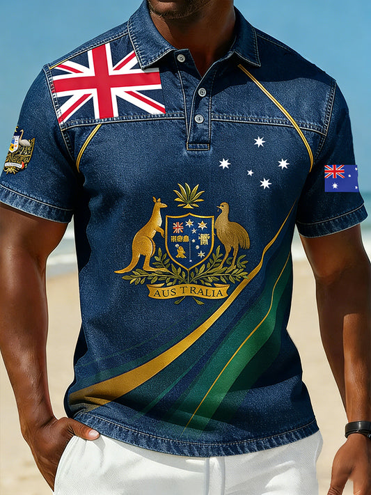 Men's Vintage Australian Holiday Smart Casual Polo Shirt