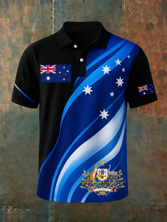 Men's Vintage Australian Holiday Smart Casual Polo Shirt