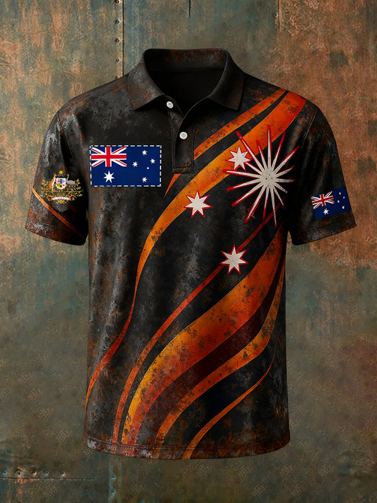Men's Vintage Australian Holiday Smart Casual Polo Shirt