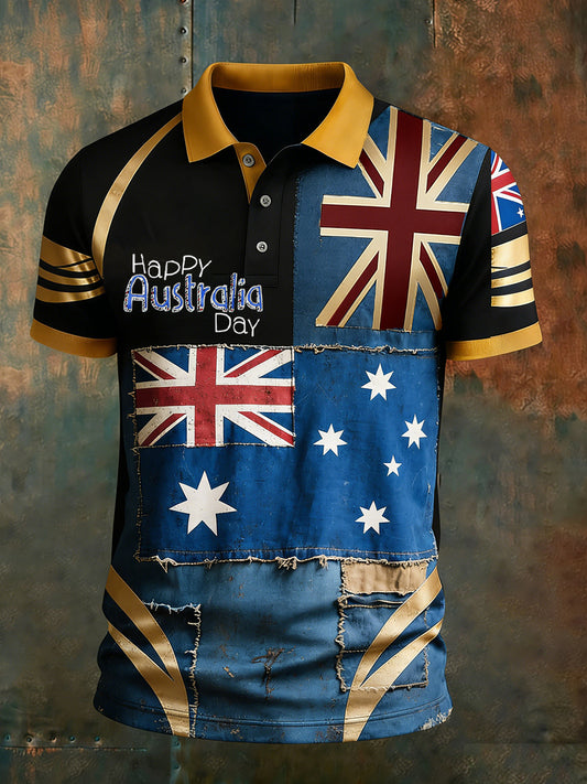 Men's Vintage Australian Holiday Smart Casual Polo Shirt