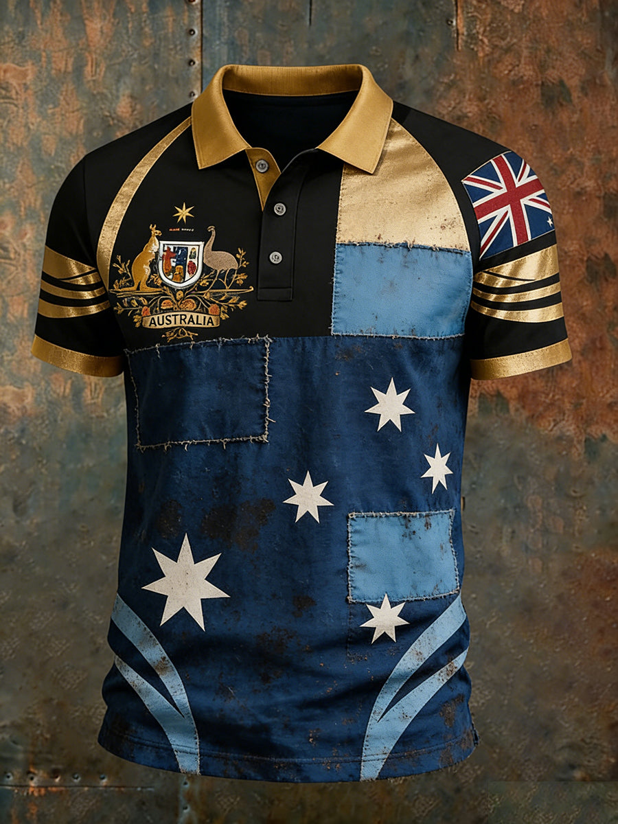 Men's Vintage Australian Holiday Smart Casual Polo Shirt